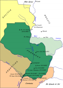 Mapa del Paraguay antes de la Guerra