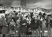 Poptesta en Chile en contra del Golpe de Estado en 1973