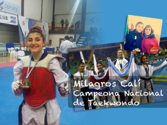Milagros Calí, Campeona Nacional de Taekwondo. Estudio y Deporte