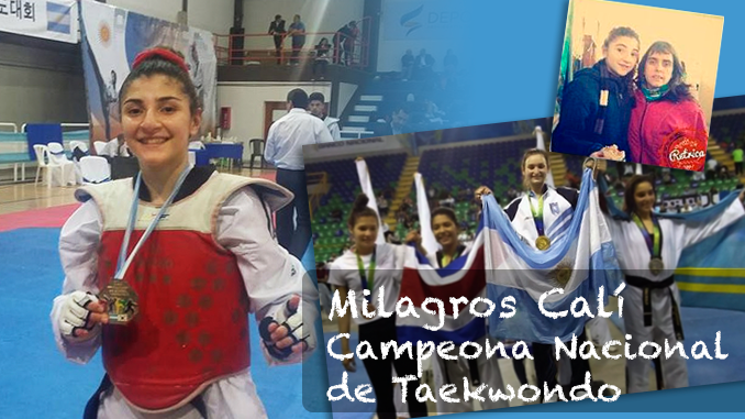 Milagros Calí, Campeona Nacional de Taekwondo. Estudio y Deporte