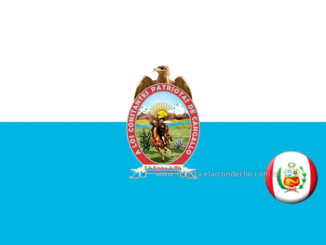 La bandera actual de la provincia de Cangallo. Perú